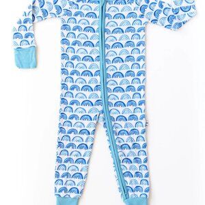 Little Sleepies, Blue Rainbows Zippy 12-18m Bamboo Pajamas